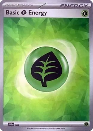 Basic Grass Energy (Cracked Ice Holo) 009 - Holofoil SVE Scarlet & Violet Energies - Common
