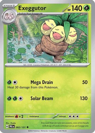 Exeggutor 002 - Reverse Holofoil SV Prismatic Evolutions - Uncommon