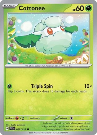Cottonee 007 - Reverse Holofoil SV Prismatic Evolutions - Common
