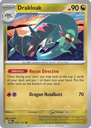 Drakloak 072 - Reverse Holofoil SV Prismatic Evolutions - Common