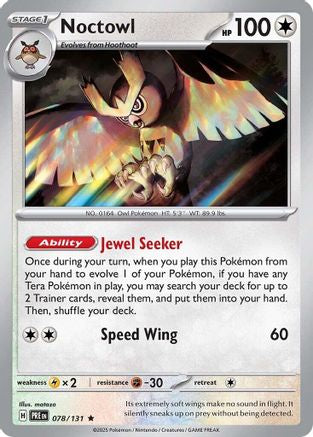 Noctowl 078 - Holofoil SV Prismatic Evolutions - Rare