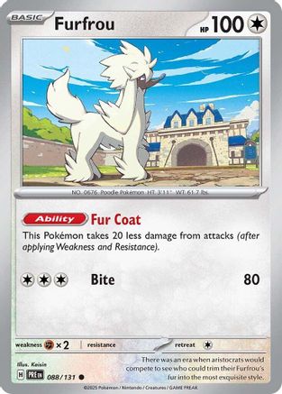 Furfrou 088 - Reverse Holofoil SV Prismatic Evolutions - Common