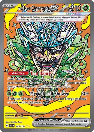 Teal Mask Ogerpon ex 145/131 - Holofoil SV Prismatic Evolutions - Special Illustration Rare