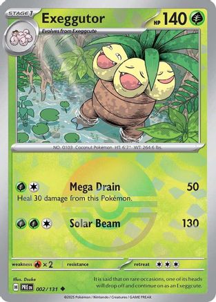 Exeggutor (Poke Ball Pattern) 002 - Holofoil SV Prismatic Evolutions - Uncommon