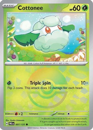 Cottonee (Poke Ball Pattern) 007 - Holofoil SV Prismatic Evolutions - Common