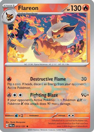 Flareon (Poke Ball Pattern) 013 - Holofoil SV Prismatic Evolutions - Rare