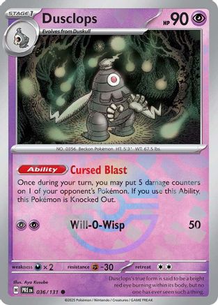 Dusclops (Poke Ball Pattern) 036 - Holofoil SV Prismatic Evolutions - Common