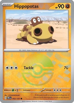 Hippopotas (Poke Ball Pattern) 052 - Holofoil SV Prismatic Evolutions - Common