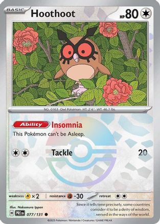 Hoothoot (Poke Ball Pattern) 077 - Holofoil SV Prismatic Evolutions - Common