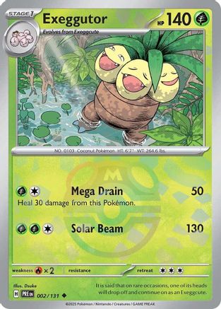 Exeggutor (Master Ball Pattern) 002 - Holofoil SV Prismatic Evolutions - Uncommon