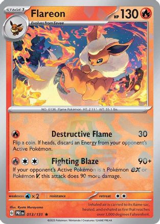 Flareon (Master Ball Pattern) 013 - Holofoil SV Prismatic Evolutions - Rare