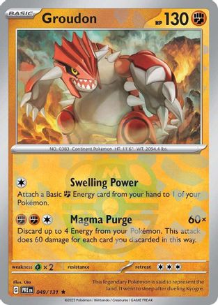 Groudon (Master Ball Pattern) 049 - Holofoil SV Prismatic Evolutions - Rare