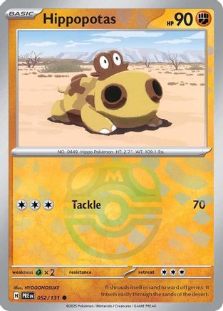 Hippopotas (Master Ball Pattern) 052 - Holofoil SV Prismatic Evolutions - Common