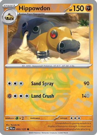 Hippowdon (Master Ball Pattern) 053 - Holofoil SV Prismatic Evolutions - Common