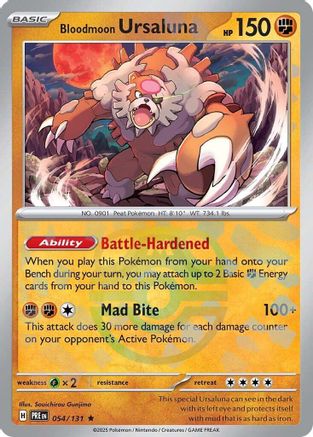 Bloodmoon Ursaluna (Master Ball Pattern) 054 - Holofoil SV Prismatic Evolutions - Rare