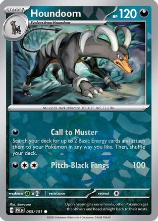 Houndoom (Master Ball Pattern) 063 - Holofoil SV Prismatic Evolutions - Common