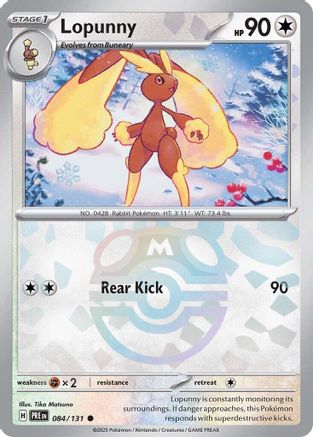 Lopunny (Master Ball Pattern) 084 - Holofoil SV Prismatic Evolutions - Common