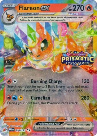 Flareon ex (Prismatic Evolutions Stamp) 014/131 - Holofoil Miscellaneous Cards & Products - Promo