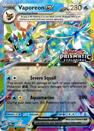 Vaporeon ex (Prismatic Evolutions Stamp) 023/131 - Holofoil Miscellaneous Cards & Products - Promo