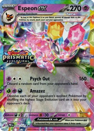 Espeon ex (Prismatic Evolutions Stamp) 034/131 - Holofoil Miscellaneous Cards & Products - Promo