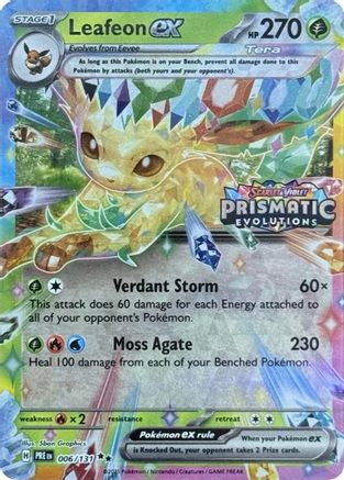 Leafeon ex (Prismatic Evolutions Stamp) 006/131 - Holofoil Miscellaneous Cards & Products - Promo