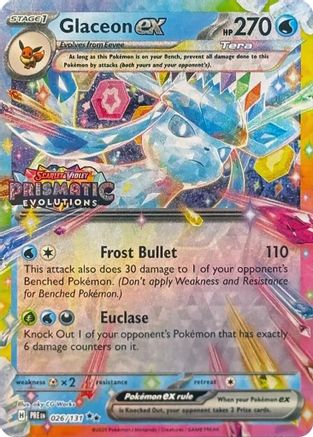 Glaceon ex (Prismatic Evolutions Stamp) 026/131 - Holofoil Miscellaneous Cards & Products - Promo