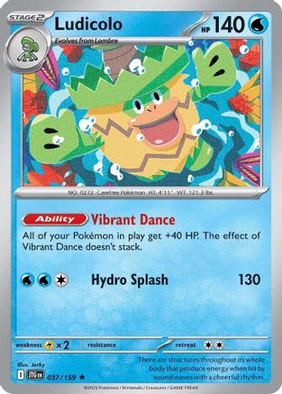 Ludicolo 037 - Reverse Holofoil SV09 Journey Together - Rare