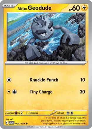 Alolan Geodude 044 - Reverse Holofoil SV09 Journey Together - Common