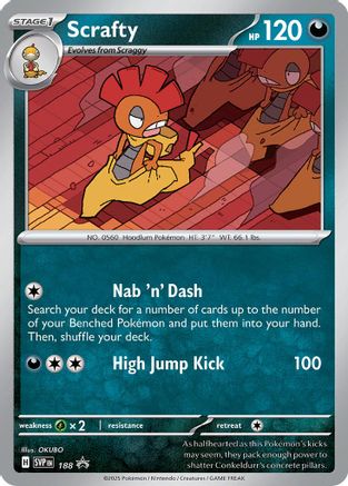 Scrafty (Cosmos Holo) 188 - Holofoil SV Scarlet & Violet Promo Cards - Promo