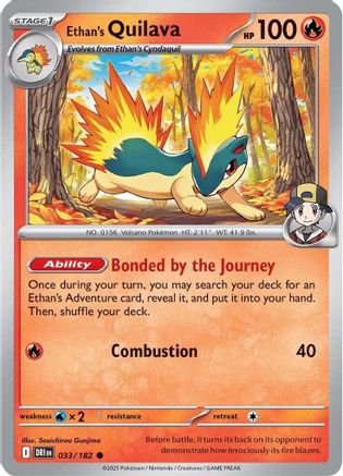 Ethan's Quilava 033 - Reverse Holofoil SV10 Destined Rivals - Common