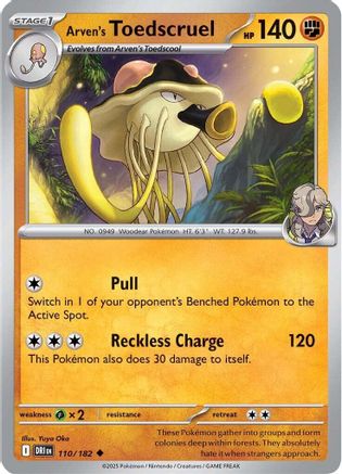 Arven's Toedscruel 110 - Reverse Holofoil SV10 Destined Rivals - Uncommon