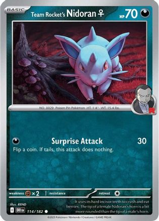 Team Rocket's Nidoran F 114 - Reverse Holofoil SV10 Destined Rivals - Common