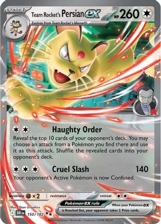 Team Rocket's Persian ex 150/182 - Holofoil SV10 Destined Rivals - Double Rare