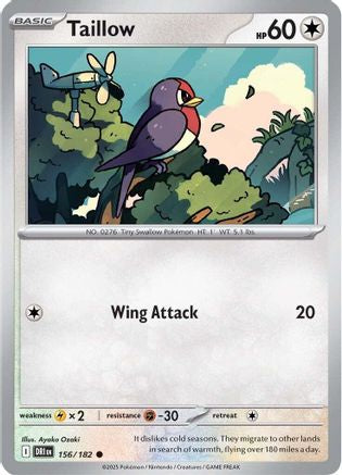 Taillow 156 - Reverse Holofoil SV10 Destined Rivals - Common