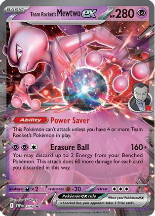 Team Rocket's Mewtwo ex 205 - Holofoil SV Scarlet & Violet Promo Cards - Promo