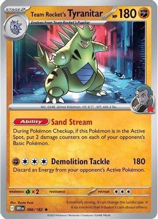 Team Rocket's Tyranitar (Non-holo) 096 Deck Exclusives - Rare