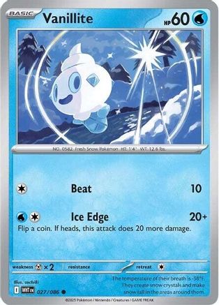 Vanillite 027 - Reverse Holofoil SV White Flare - Common