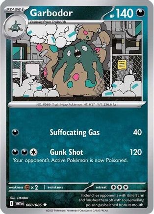 Garbodor 060 - Reverse Holofoil SV White Flare - Uncommon