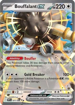 Bouffalant ex 077 - Holofoil SV White Flare - Double Rare