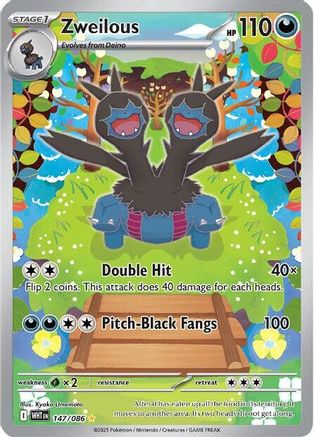 Zweilous 147/086 - Holofoil SV White Flare - Illustration Rare