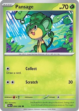 Pansage 004 - Reverse Holofoil SV Black Bolt - Common