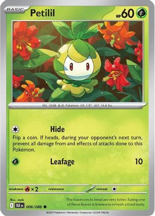 Petilil 006 - Reverse Holofoil SV Black Bolt - Common