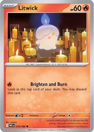 Litwick 016 - Reverse Holofoil SV White Flare - Common