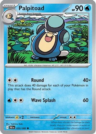 Palpitoad 020 - Reverse Holofoil SV Black Bolt - Common