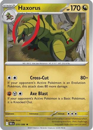 Haxorus 070 - Reverse Holofoil SV Black Bolt - Rare