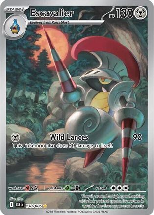 Escavalier 138/086 - Holofoil SV Black Bolt - Illustration Rare