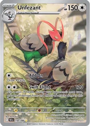 Unfezant 150/086 - Holofoil SV Black Bolt - Illustration Rare
