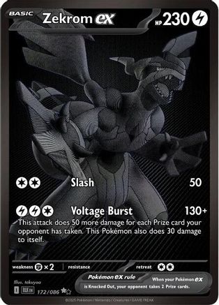 Zekrom ex 172/086 - Holofoil SV Black Bolt - Black White Rare
