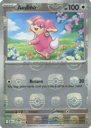 Audino (Master Ball Pattern) 074/086 - Holofoil SV Black Bolt - Common
