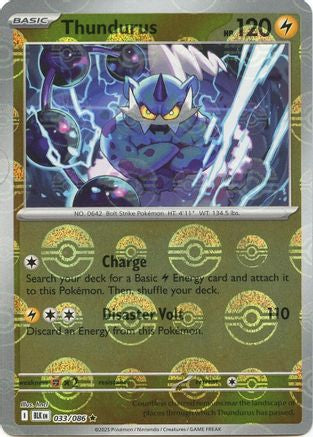 Thundurus (Poke Ball Pattern) 033 - Holofoil SV Black Bolt - Rare
